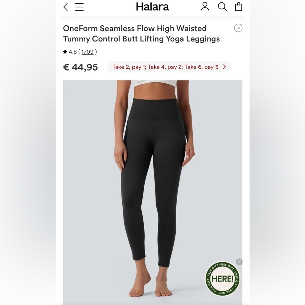 Halara OneForm Seamless High-Waisted Tummy Control Yoga Leggings